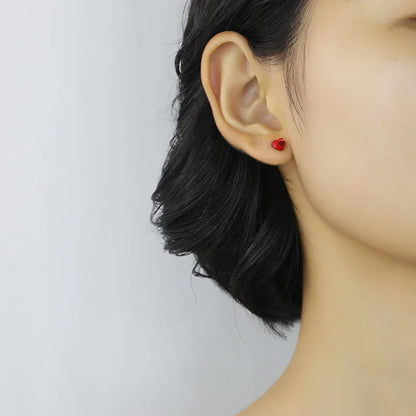 Boucles d'Oreilles Clous Cœur – Argent 925 & Zircon