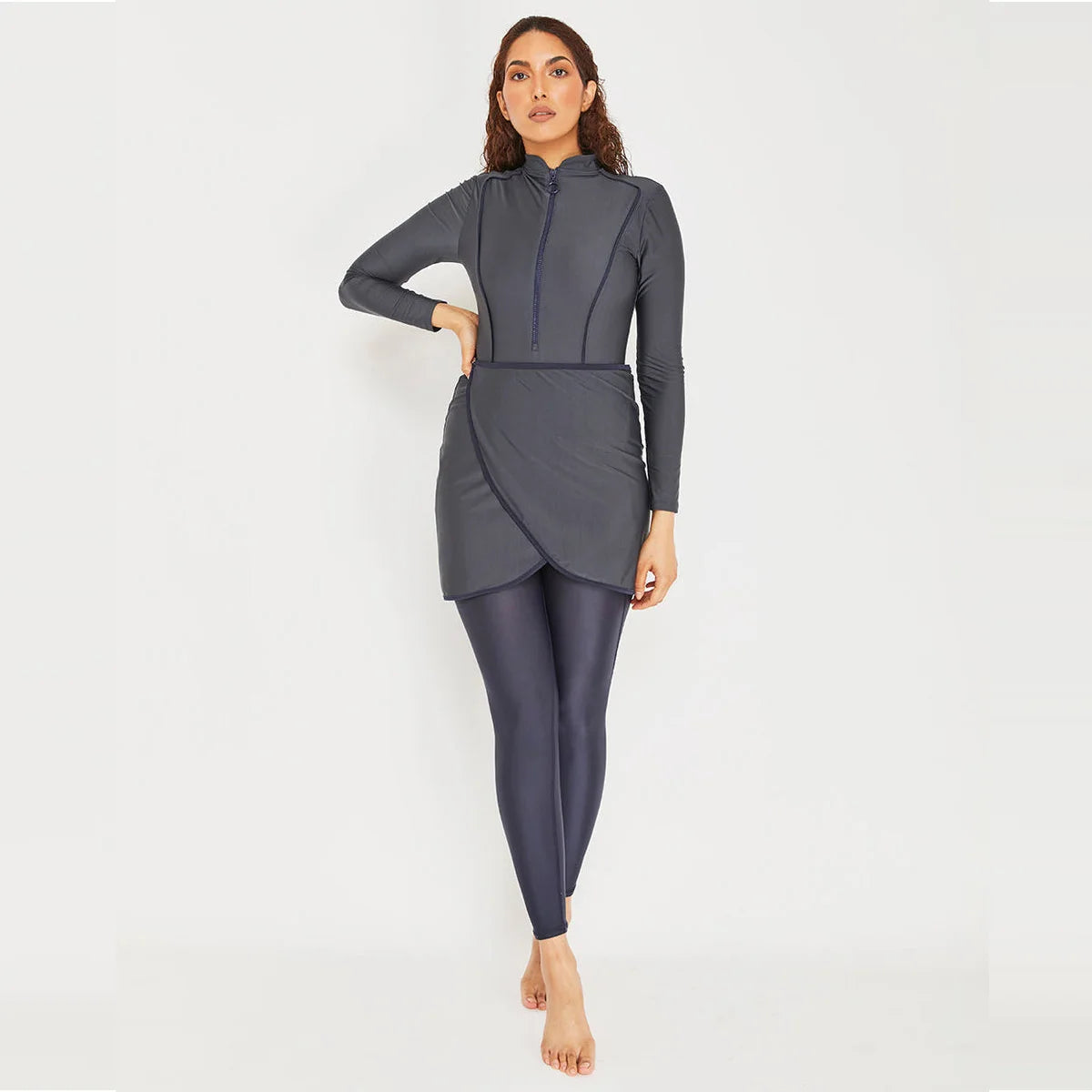 Burkini 3 Pièces Manches Longues Hijab – Maillot Modest Sport Islamique