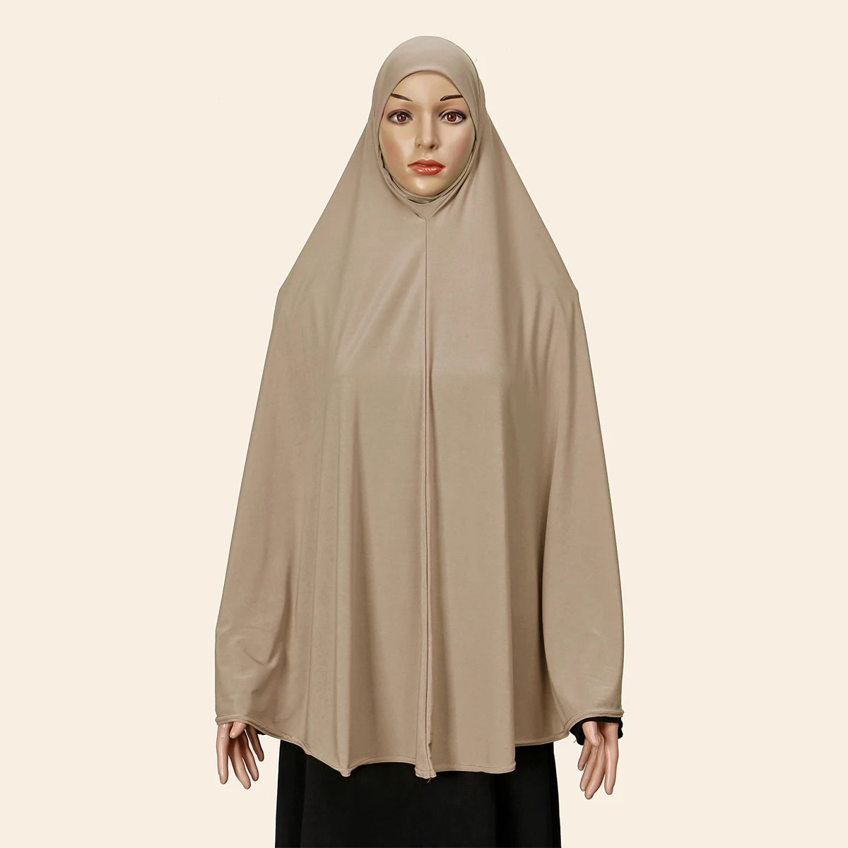 Abaya Femme Couverture Intégrale – Hijab Long Châle Coton Premium, Robe Prière Ramadan Couleur Unie