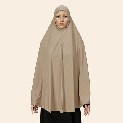 Abaya Femme Couverture Intégrale – Hijab Long Châle Coton Premium, Robe Prière Ramadan Couleur Unie