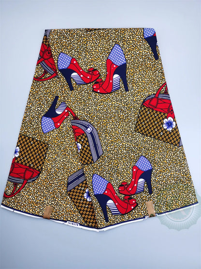 Tissu Wax Hollandais Véritable 100% Coton – Pagne Africain, 6 Yards