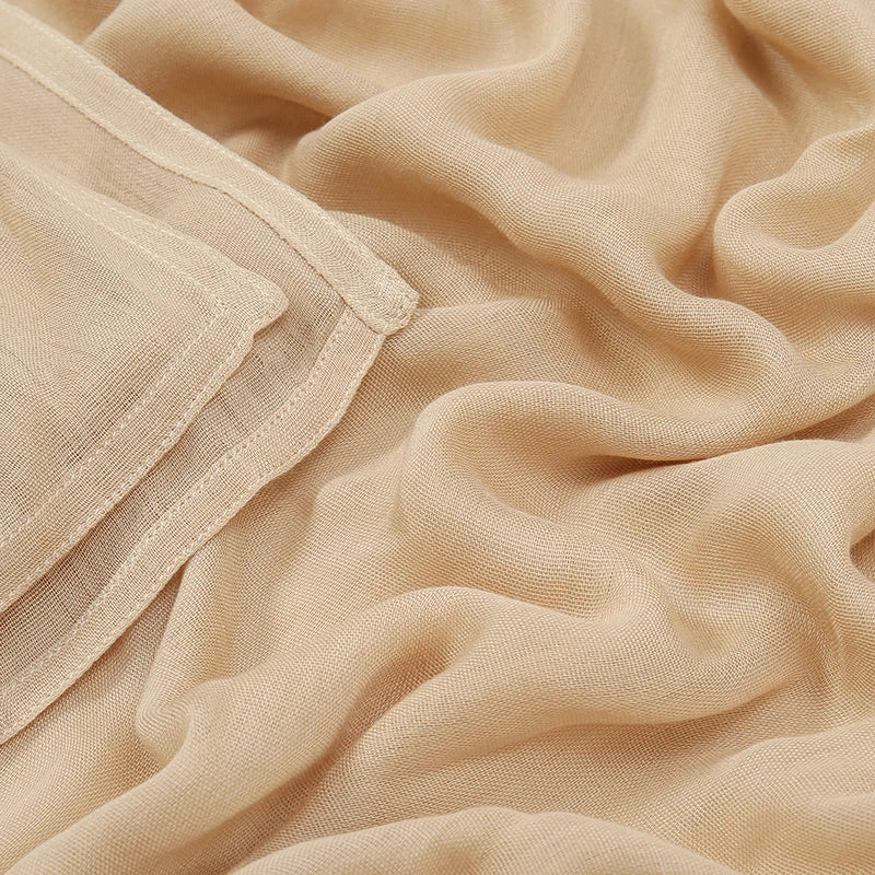 Hijab Modal Coton Rayon – Grand Foulard Islamique Uni Pour Femme 200×85 cm