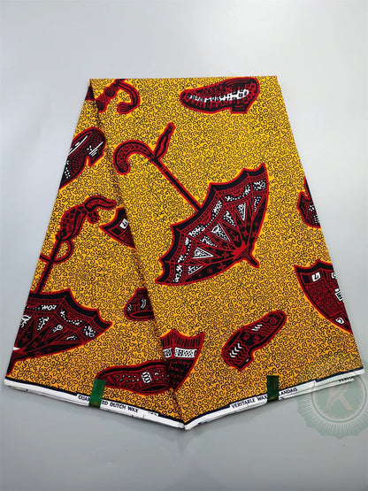 Tissu Wax Hollandais Véritable 100% Coton – Pagne Africain, 6 Yards
