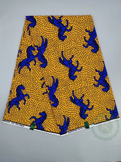Tissu Wax Hollandais Véritable 100% Coton – Pagne Africain, 6 Yards