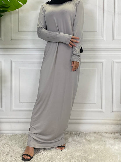 Abaya robe longue femme polyester casual printemps-été