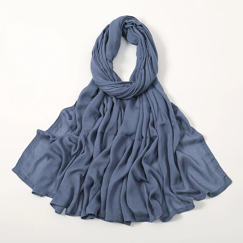 Hijab Modal Coton Rayon – Grand Foulard Islamique Uni Pour Femme 200×85 cm