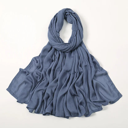 Hijab Modal Coton Rayon – Grand Foulard Islamique Uni Pour Femme 200×85 cm