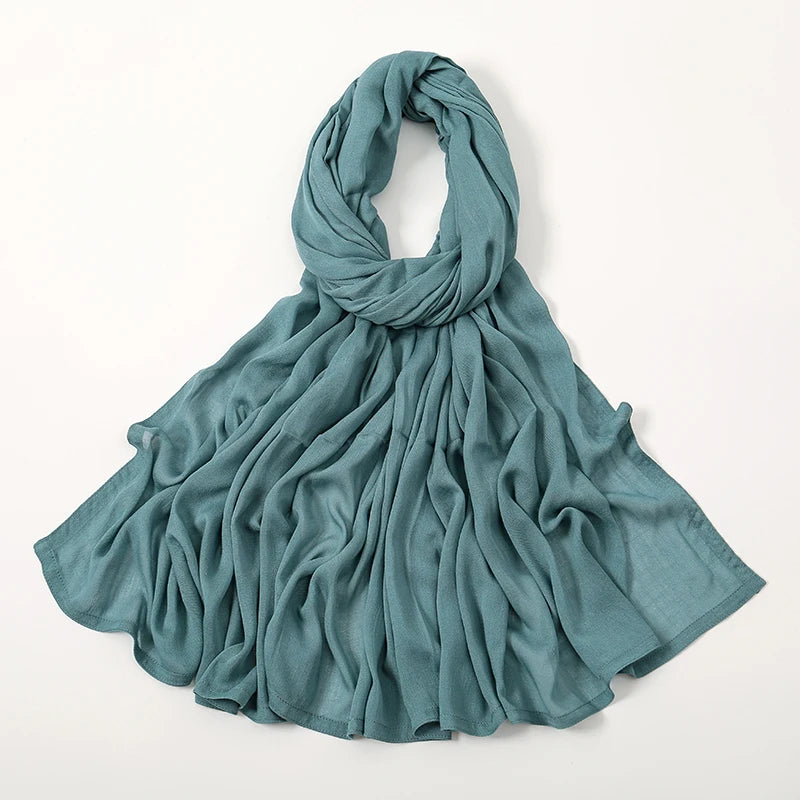 Hijab Modal Coton Rayon – Grand Foulard Islamique Uni Pour Femme 200×85 cm