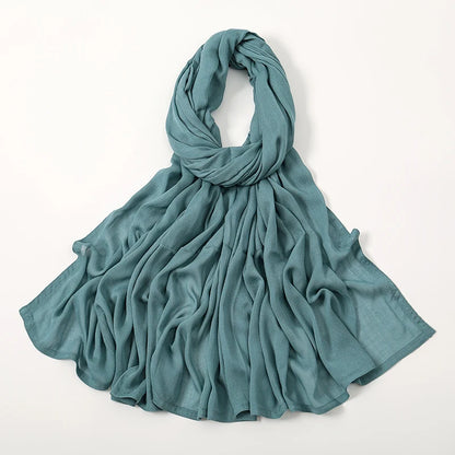 Hijab Modal Coton Rayon – Grand Foulard Islamique Uni Pour Femme 200×85 cm