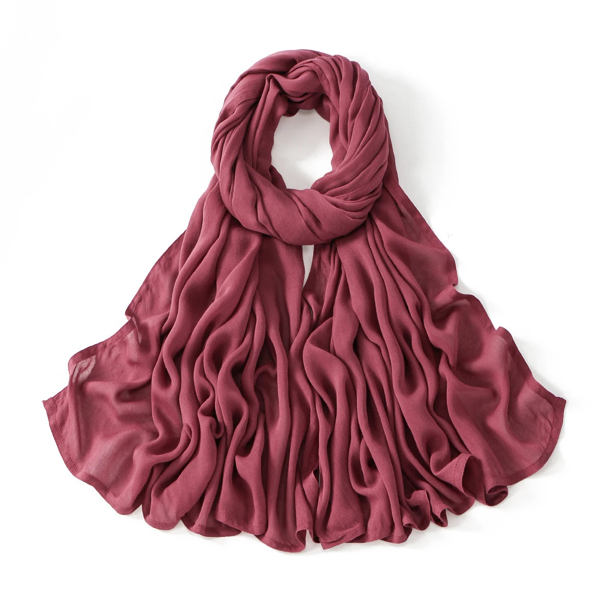 Hijab Modal Coton Rayon – Grand Foulard Islamique Uni Pour Femme 200×85 cm