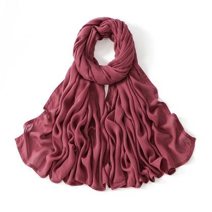 Hijab Modal Coton Rayon – Grand Foulard Islamique Uni Pour Femme 200×85 cm