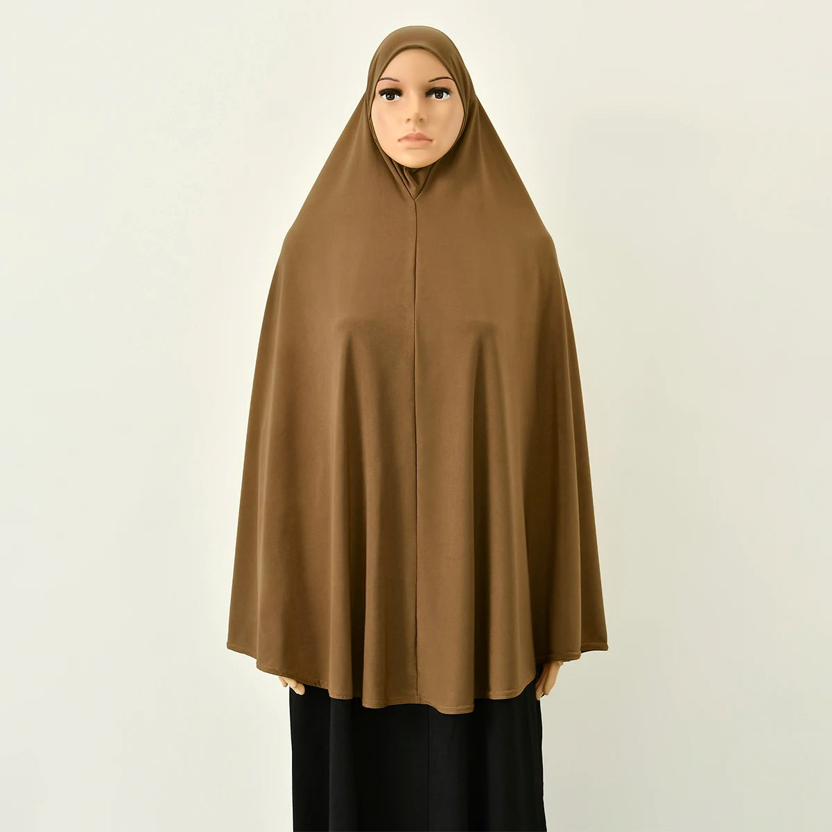 Abaya Femme Couverture Intégrale – Hijab Long Châle Coton Premium, Robe Prière Ramadan Couleur Unie