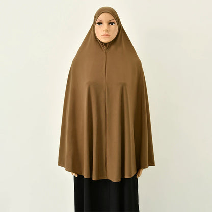 Abaya Femme Couverture Intégrale – Hijab Long Châle Coton Premium, Robe Prière Ramadan Couleur Unie