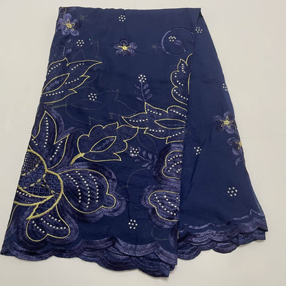 Foulard Islamique 100% Coton Brodé – Hijab Châle Style Dubaï | Toutes Saisons