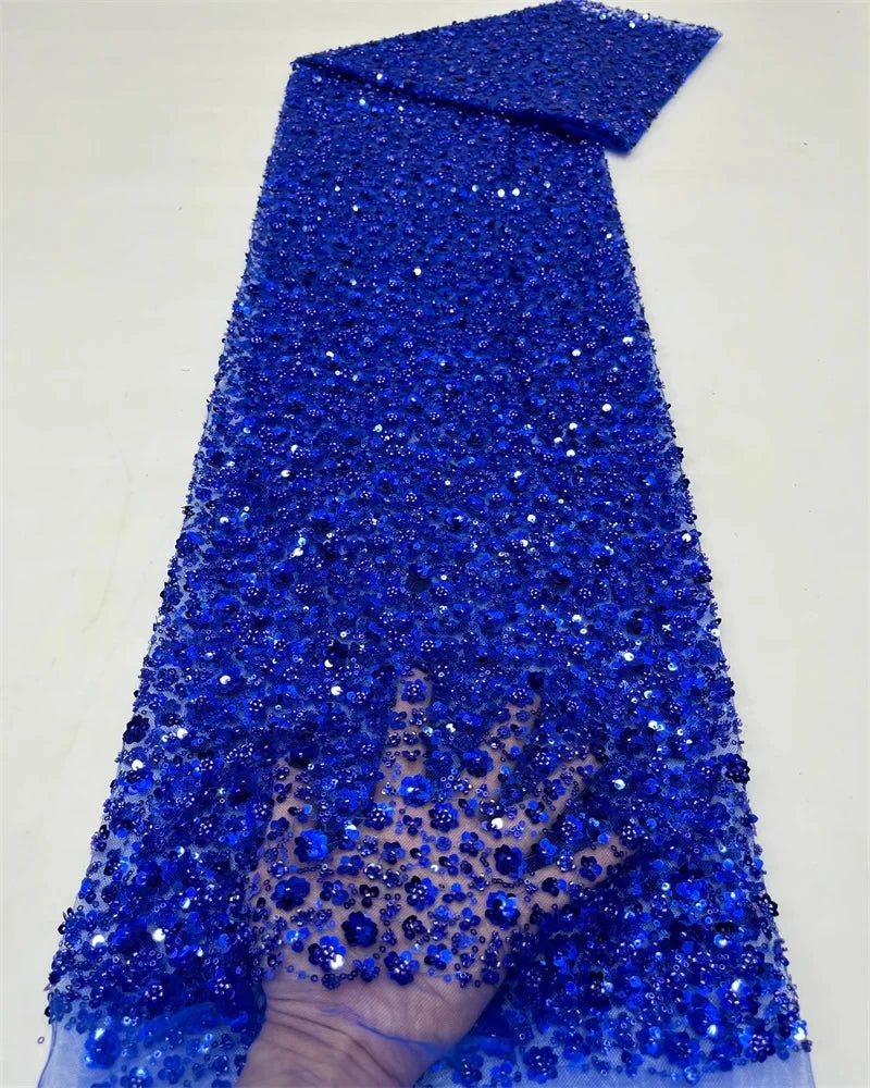 Tissu Dentelle Africaine Brodée Paillettes – Mariage & Cérémonie
