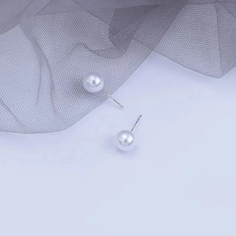 Boucles d'Oreilles Clous Perle d'Eau Douce – Argent 925