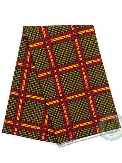 Tissu Wax Hollandais Véritable 100% Coton – Pagne Africain, 6 Yards