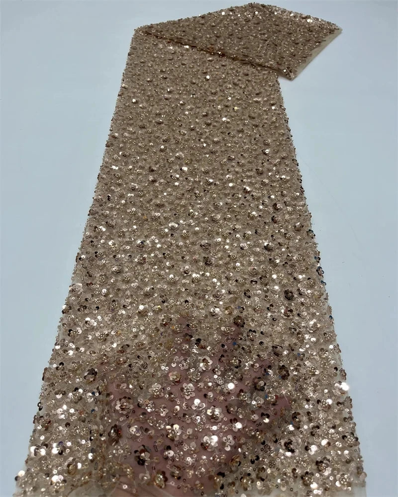 Tissu Dentelle Africaine Brodée Paillettes – Mariage & Cérémonie
