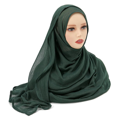Hijab Modal Coton Rayon – Grand Foulard Islamique Uni Pour Femme 200×85 cm
