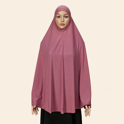 Abaya Femme Couverture Intégrale – Hijab Long Châle Coton Premium, Robe Prière Ramadan Couleur Unie