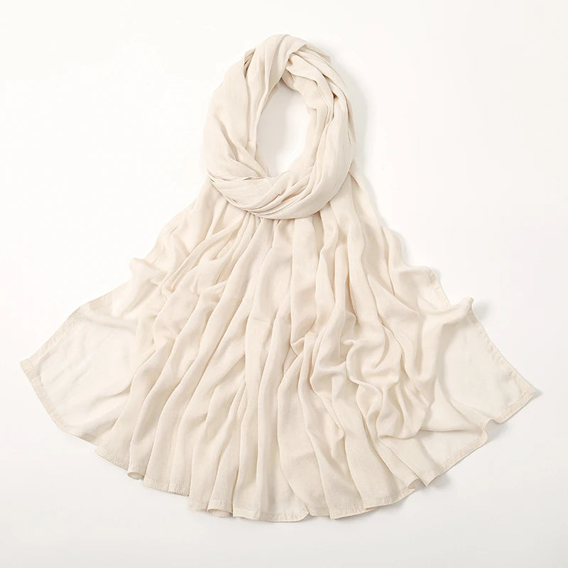 Hijab Modal Coton Rayon – Grand Foulard Islamique Uni Pour Femme 200×85 cm