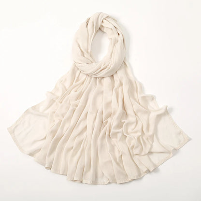 Hijab Modal Coton Rayon – Grand Foulard Islamique Uni Pour Femme 200×85 cm