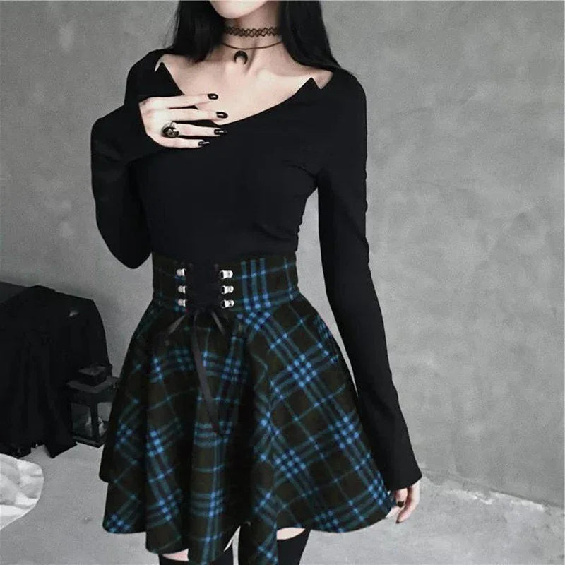 Gothic Plaid Skirt – Women's Punk & Grunge Style