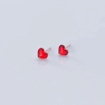 Boucles d'Oreilles Clous Cœur – Argent 925 & Zircon