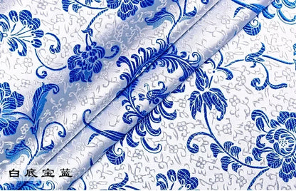 Tissu Brocart Jacquard Imitation Soie – Floral, Couture & DIY (75 cm de large)