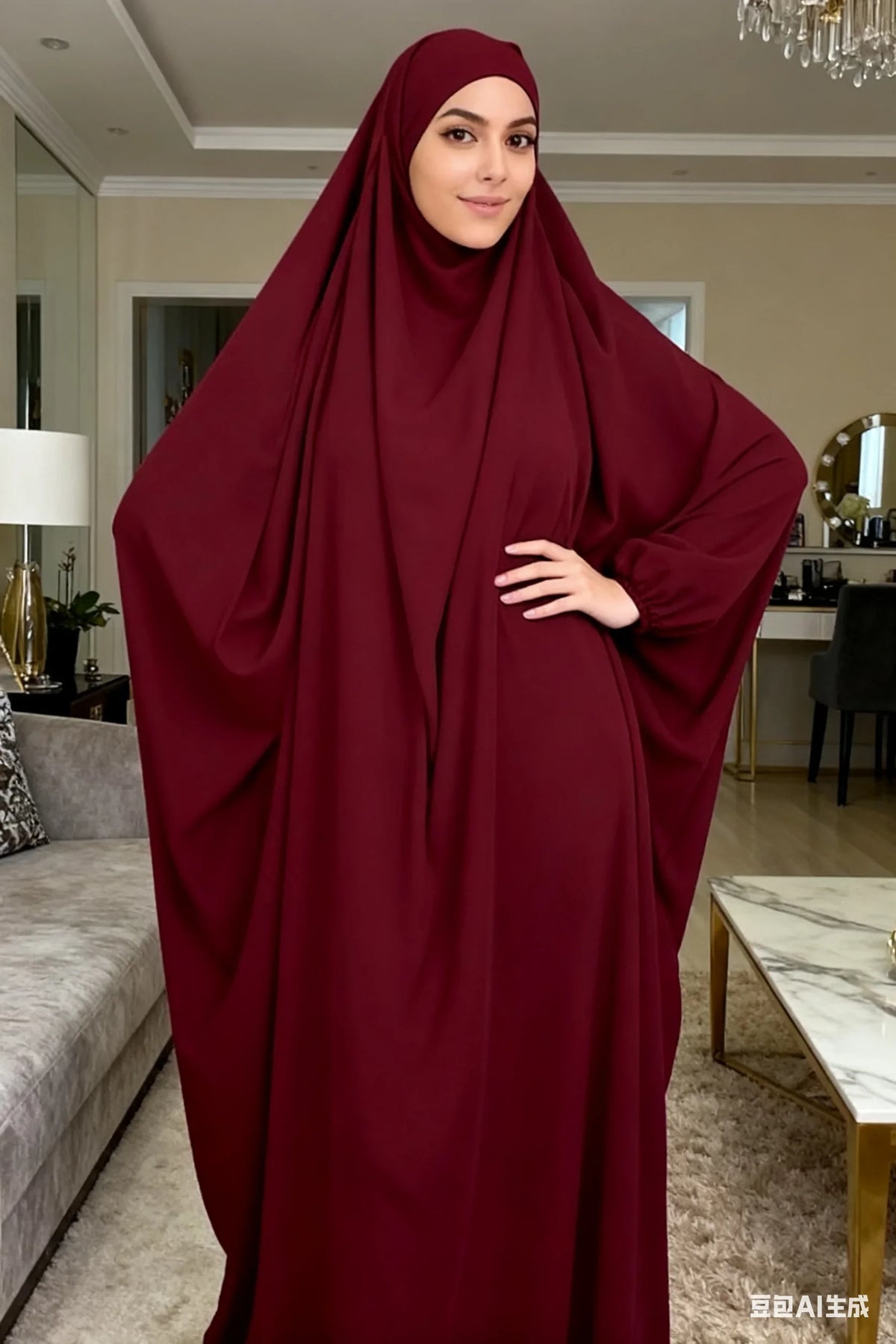 Robe de Prière Musulmane – Abaya Khimar Jilbab À Capuche | Eid & Ramadan