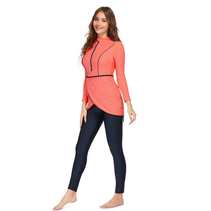 Burkini 3 Pièces Manches Longues Hijab – Maillot Modest Sport Islamique