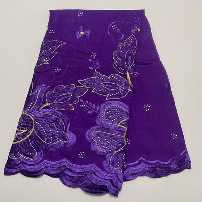 Foulard Islamique 100% Coton Brodé – Hijab Châle Style Dubaï | Toutes Saisons