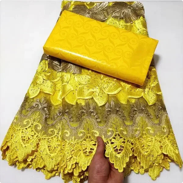 Tissu Tulle Dentelle Filet Africain – Haute Qualité, Couture Fête & Cérémonie (2,5 yards)