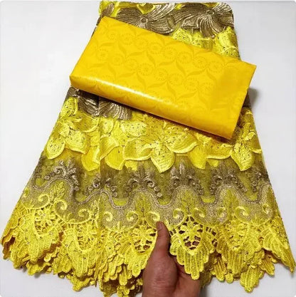 Tissu Tulle Dentelle Filet Africain – Haute Qualité, Couture Fête & Cérémonie (2,5 yards)