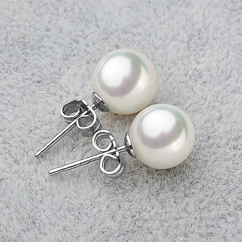 Boucles d'Oreilles Clous Perle d'Eau Douce – Argent 925
