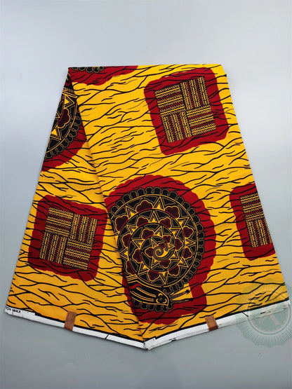 Tissu Wax Hollandais Véritable 100% Coton – Pagne Africain, 6 Yards
