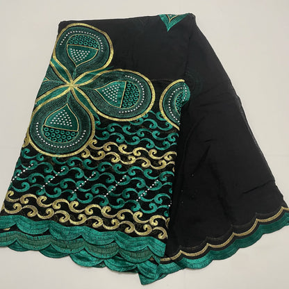 Foulard Islamique 100% Coton Brodé – Hijab Châle Style Dubaï | Toutes Saisons