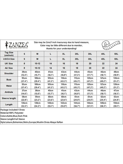 Robe Longue Femme Bohème Imprimée – Manches Longues & Style Abaya
