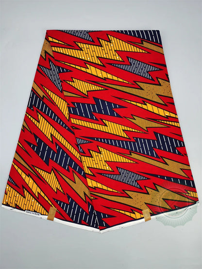 Tissu Wax Hollandais Véritable 100% Coton – Pagne Africain, 6 Yards