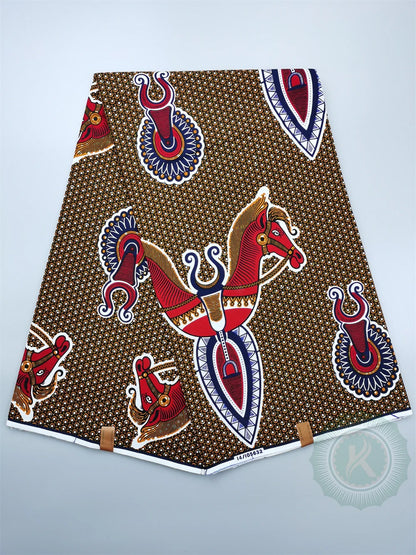Tissu Wax Hollandais Véritable 100% Coton – Pagne Africain, 6 Yards
