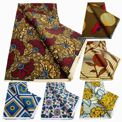 Tissu Wax Africain Ankara Patchwork Batik – Polyester Imprimé, Couture & DIY (6 yards)