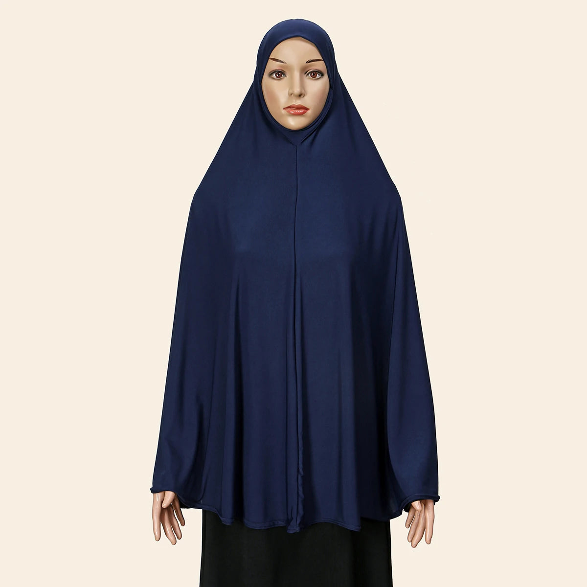 Abaya Femme Couverture Intégrale – Hijab Long Châle Coton Premium, Robe Prière Ramadan Couleur Unie