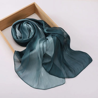 Hijab Satin Bicolore Dégradé – Foulard Islamique Élégant Pour Mariage & Occasions Spéciales
