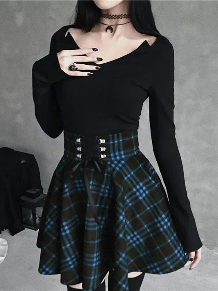 Gothic Plaid Skirt – Women's Punk & Grunge Style
