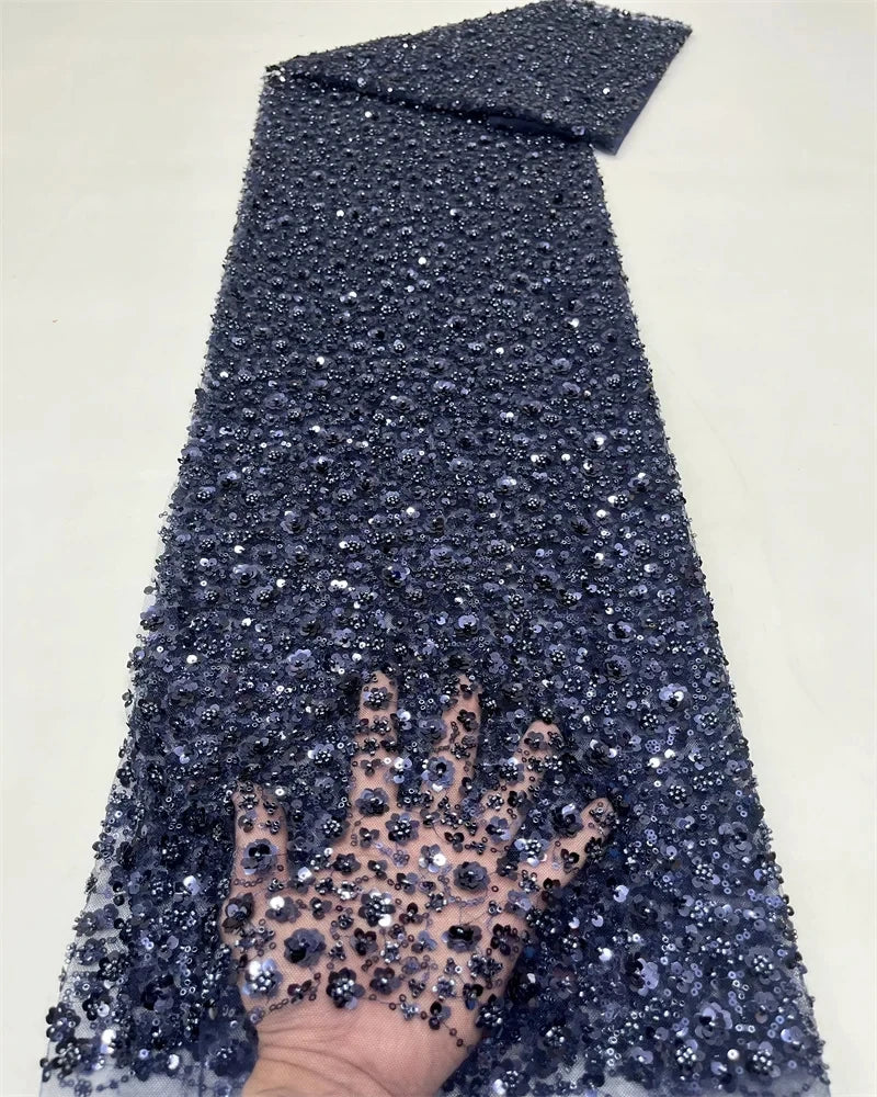Tissu Dentelle Africaine Brodée Paillettes – Mariage & Cérémonie