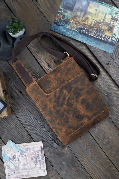 Sac en cuir naturel model 191539 Galanter