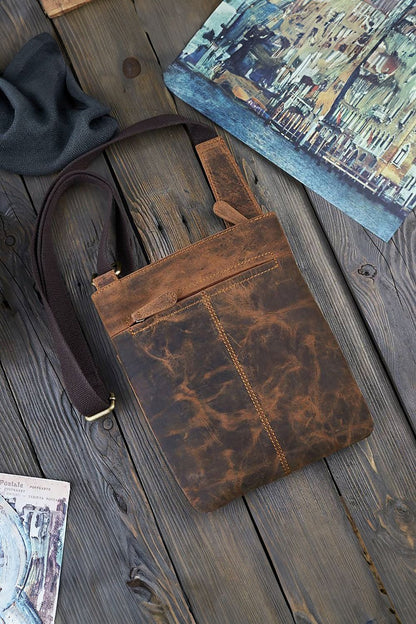 Sac en cuir naturel model 191539 Galanter