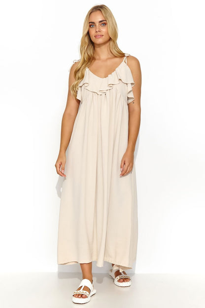 Robe de jour model 195014 Makadamia