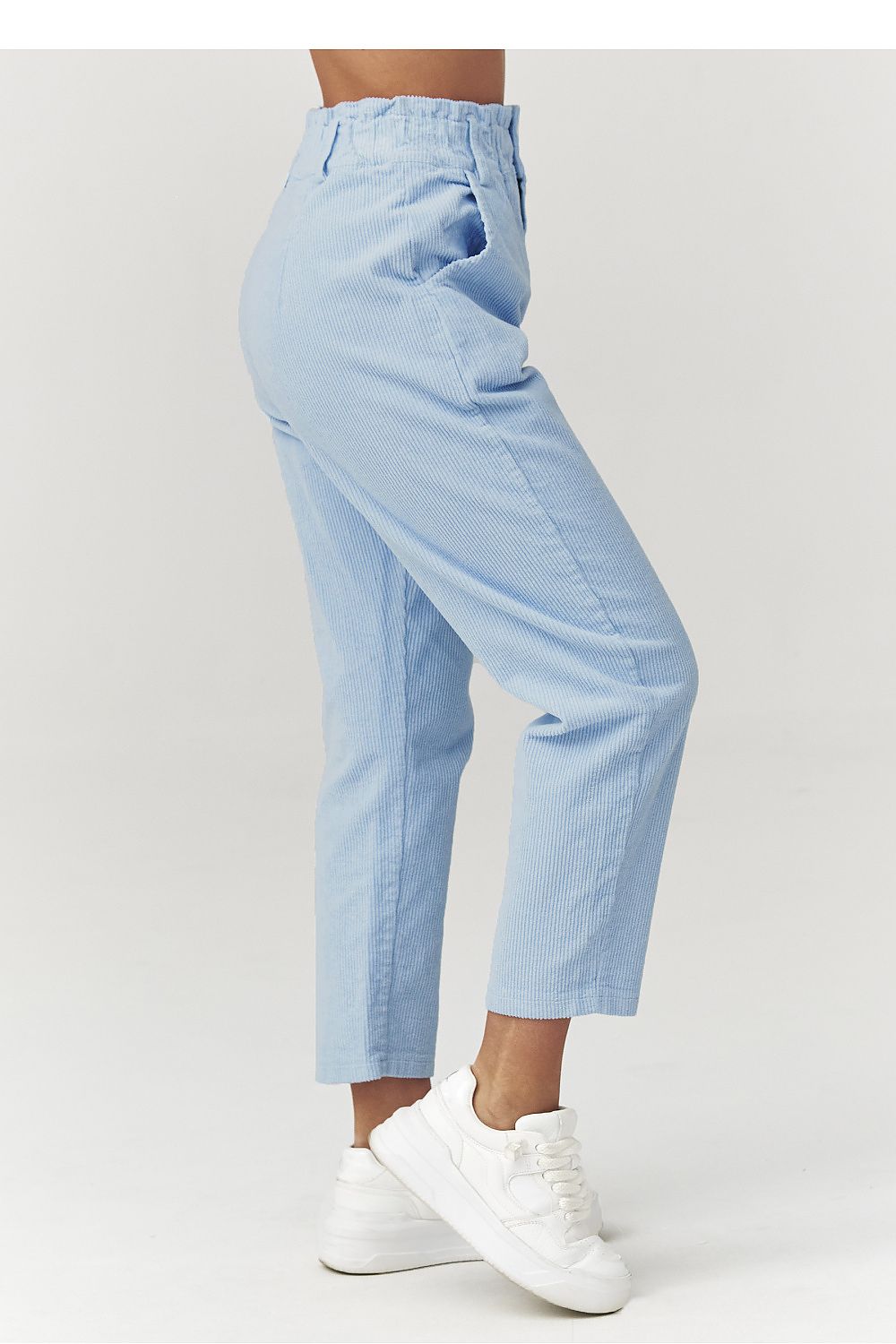  Pantalon en velours côtelé model 223244 Makadamia 