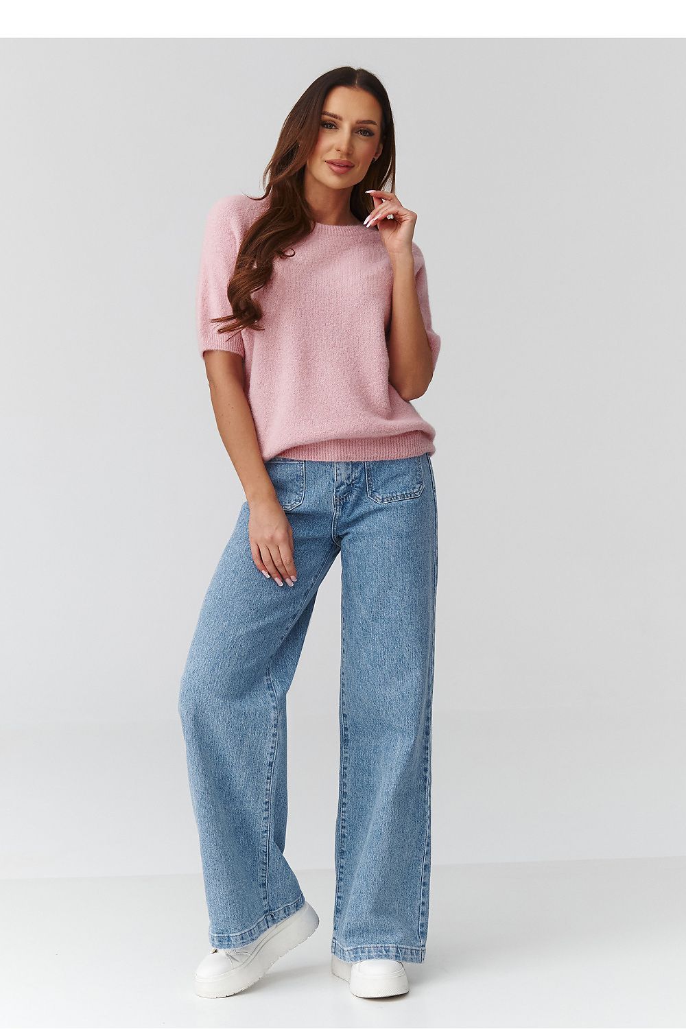  Pull à manches courtes model 224079 Makadamia 